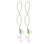 Ipetboom 2Pcs Floral Tulip Bow Phone Lanyards Wrist Strap Keychain for Women Teens, Decorative Cell Phone and Car Charm Accessories