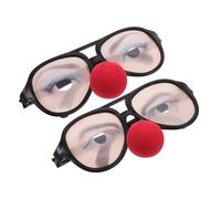 Ipetboom 2pcs Funny Patterned Glasses with Nose for Halloween Party Gender Crazy Costume Eyewear for Adults Fit Funny Photo Booth Props for Festive Events