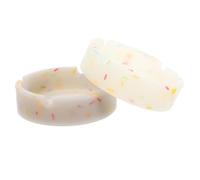 Ipetboom 2pcs Glow Dark Silicone Ashtray Large Capacity Round Candy Colored Ash Holder Luminous Desktop Ashtray for Home Night Use