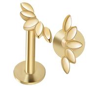 Ipetboom 2pcs Gold Cartilage Earrings Women Studs Flat Back Helix Conch Piercing Jewelry Comfortable Fit Minimalist Design for Tragus and Ear Piercings