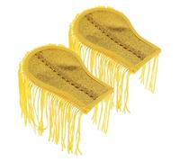 Ipetboom 2Pcs Gold Tassel Shoulder Epaulettes for Uniform Accessories, Decorative Punk Fringe Blazer Epaulet Pins, Band Performance Costume Shoulder Pads for Festival and Stage Wear