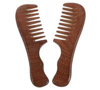 Ipetboom 2pcs Gold-thread Sandalwood Wide Tooth Comb for Curly Hair Detangler Comb for Hair Styling Wooden Scalp and Massage
