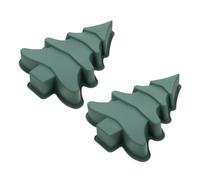 Ipetboom 2Pcs Green Silicone Christmas Tree Cake Mold DIY Baking Pan Festival Kitchen Silicone Mold for Baking Christmas Themed Cakes and Candy