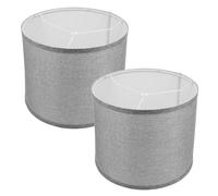 Ipetboom 2pcs Grey Fabric Mini Drum Lampshades for Table Lamps and Chandeliers Small Cloth Lamp Shades for Bedside for Home Lighting