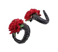Ipetboom 2Pcs Halloween Horn Hairpin Simulation Rose Hair Clips for Costume Party for Halloween Dress Up and Dancing Events