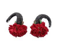 Ipetboom 2Pcs Halloween Simulation Rose Horn Hairpin for Creative Costume Accessories Comfortable Wear for Dancing Parties and Halloween Celebrations