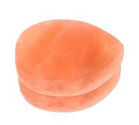 Ipetboom 2pcs Hand Carved Himalayan Mineral Salt Stones for Body Scrub and Massage Heart Leaf Shape Detox Soap Bars for Shower Spa Wellness with Polished Exfoliating Surfaces