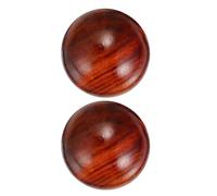 Ipetboom 2pcs Handheld Huanghuali Wood Massage Balls, Acupoint Trigger Point Therapy Balls for Stress Relief and Hand Exercise, Desktop Wooden Craft Ornament for Relaxation