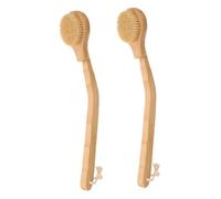 Ipetboom 2pcs Handled Shower Brush for Exfoliating and Cleaning for Elderly and Disabled Gentle Massage Back Scrubber for Comfortable Bathing