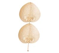 Ipetboom 2pcs Handmade Bamboo Woven Fans Vintage Cooling Hand Fans for Summer Party Beach Use Traditional Chinese Style Wall Decoration