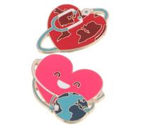 Ipetboom 2pcs Heart Shape Brooch Pins for Nurses and Medical Students Stylish Enamel Metal Badge Enhancing Work Uniforms Motif for Environmental Responsibility