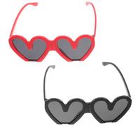 Ipetboom 2Pcs Heart Shaped Sunglasses for Adults Charming Novelty Glasses for Valentine Day Birthday Parties Fun Photo Props for Outdoor Events Festivities