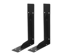 Ipetboom 2Pcs Heavy Duty Metal Triangle Shelf Brackets 10 Inch Black Floating Shelf Supports Wall Mounted L Brackets for Bookshelves and Storage