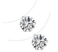 Ipetboom 2Pcs Invisible Fish Wire Necklace with Zircon Pendant Chic Jewelry for Elegant Clavicle Chain for Daily Wear for Birthdays and Festivals