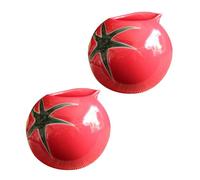 Ipetboom 2Pcs Japanese Style Ceramic Milk Mugs Tomato Shaped Coffee Cups Lightweight Portable Water Juice Jugs for Kitchen Dining