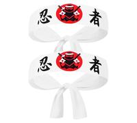 Ipetboom 2pcs Japanese Style Decorative Head Band for Karate and Chef Use, Portable Polyester Headband Skin Friendly and Breathable Features, for Yoga and Running