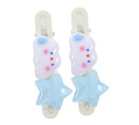 Ipetboom 2pcs Kawaii Cloud Duckbill Hair Clips for Girls Cute Hair Accessories for Young Teens Adorable Side Bang Clips