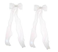 Ipetboom 2pcs Lace Bow Hair Clips Ribbons Decorative Barrettes for Teen Girls Stylish Hair Accessories for Various Hairstyles and Occasions