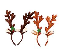 Ipetboom 2pcs Large Deer Antler Hoops Christmas Headwear Reindeer Antlers Headband for Kids Adults