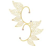 Ipetboom 2pcs Leaf Ear Cuff Earrings Non Pierced Clip Jewelry with Rhinestone Lightweight Bling Leaf Design for Women Stylish Wedding Ear Comfortable and Easy to Wear Accessories