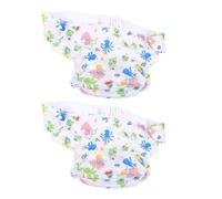 Ipetboom 2pcs Leakproof Diapers Pants with Adjustable Snap Closure Large Diapers Pocket Breathable Polyester Stylish Print Design for Daily Use Adult Care