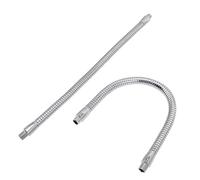 Ipetboom 2pcs Led Gooseneck Extension Soft Tube Light Pole External Threaded Ends 300mm Flexible Mounting Arms for Diy Led Desk Lamp Accessories