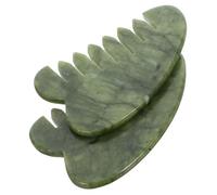 Ipetboom 2pcs Light Green Jade Facial Massage Comb Ergonomic Scalp Massager Tool for Hair and Skin Care Multipurpose Gua Sha Meridian Beauty Tool for Relaxation and Head Massage