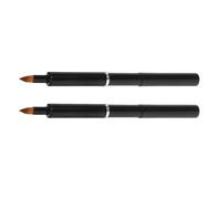 Ipetboom 2Pcs Lip Makeup Brush Portable Retractable Concealer Brush Black Aluminum with Artificial Fiber Safe for Skin Easy to Use Outdoor Travel for Makeup Artist and Novice User