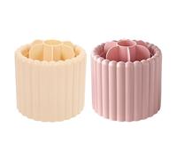 Ipetboom 2pcs Makeup Brush Storage Holder: Pen Cup Makeup Organizer Holder Rotating Desk Organizer For Countertop Vanity Office And Bathroom