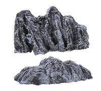 Ipetboom 2pcs Mini Resin Rockery Decoration Artificial Simulation Mountain Sculpture for Desktop and Bookshelf Stress Low Maintenance Resin Micro Landscape Ornament for Office and Home