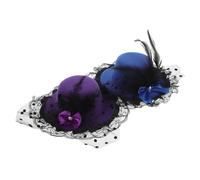 Ipetboom 2Pcs Mini Top Hat Hair Clips Elegant Pillbox Fascinator with Bow and Plume for Women for Tea Party Weddings Bridal Accessories Charming Hair Clip