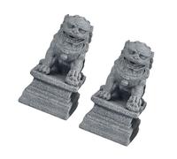 Ipetboom 2Pcs Miniature Guardian Lion Statues for Bonsai and Micro Landscape Decorations Figurines for Garden Ornaments Desktop and Front Door Feng Shui Accessories