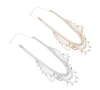 Ipetboom 2pcs Multilayer Metal Waist Chain Belt for Women Tassel Link Body Jewelry Stylish Waistline Accessory for Dresses Jeans Trousers Gold Silver