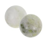 Ipetboom 2pcs Natural Jade Meditation Balls for Hand Therapy Exercise with Storage Box Chinese Health Baoding Handballs for Deep Tissue Massage Finger Joint Relaxation and Brain Focus