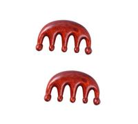 Ipetboom 2pcs Natural Whole Wood Wide-tooth Comb for Hair Care Portable Hairdressing Tool Round Bead Design for Comfortable Scalp Massage and Detangling for Hair Types