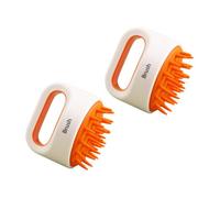 Ipetboom 2pcs Orange Non Slip Hair Scalp Massage Brush for Wet Dry Use Soft Shampoo Foaming Cleaner for Head Face Body Suitable for Adults and Boy Girl Promotes Circulation and Deep