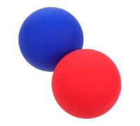 Ipetboom 2pcs Peanut Massage Ball for Feet and Back Silicone Balls for Yoga Fitness Gym Red Blue