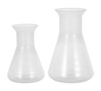 Ipetboom 2pcs Plastic Chemistry Beakers Lightweight Transparent Flasks with Measuring Scale Corrosion-resistant Science Lab Containers for Elementary Experiments and Chemical Analysis