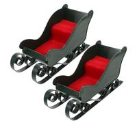 Ipetboom 2pcs Plastic Christmas Sleigh Candy Holder Santa Claus Sled Table Decoration Space-saving Festive Centerpiece for Holiday Desktop Display