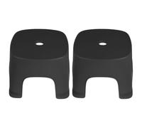 Ipetboom 2pcs Plastic Foot Step Stool for Bathroom and Toilet with Non-Slip Surface, Black PVC Material, for Daily Life Places and Easier Bowel Movements