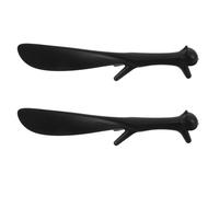 Ipetboom 2pcs Portable Plastic Shoe Horns with Ergonomic Long Handle in Black, Cartoon Squirrel Shape Design for Travel Use, Shoe Horn Lifter for Pregnant Women and Elderly
