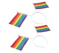 Ipetboom 2pcs Rainbow Flag Headbands Lightweight Comfortable Pride Party Favors Colorful Striped Hair Accessories for Women Festivals Celebrations and Outdoor Events