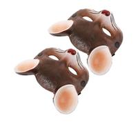 Ipetboom 2pcs Realistic Rat Masks for Adults and Soft PU Foam Animal Mask Halloween Carnival Cosplay Costume Party Masquerade Accessory Brown