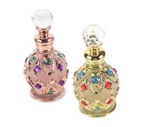 Ipetboom 2pcs Refillable Vintage Perfume Bottles 15ml Decorative Glass Atomizer for Travel Rose Essential Oil Container