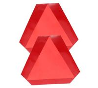 Ipetboom 2pcs Reflective Slow Moving Vehicle Signs Aluminum Triangle Safety Warning for Cars Trucks Trailers with Self Adhesive Backing High Visibility