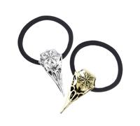 Ipetboom 2pcs Retro Viking Skull Symbol Hair Ties for Women Elastic Ponytail Holders for Thick Hair Ropes for Styles for Teens and Girls