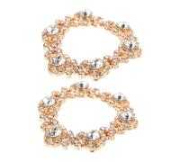 Ipetboom 2pcs Rhinestone Shoe Clips for Women, Sparkling round Buckle Shoe Charms with Four-leaf Crystal Design, Bridal Wedding and Party Accessories for High Heels