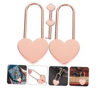 Ipetboom 2pcs Rose Gold Heart Shaped Mini Love Locks Keys for Luggage Suitcase Backpack Gym Locker, Small Padlocks for Travel and Diary Box Security