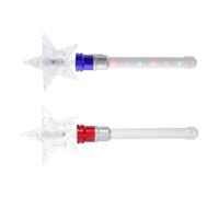 Ipetboom 2pcs Rotating Star Light Up Wand LED Glitter Glow Stick for Party Supplies Colorful Bright Illumination for Christmas Concerts and Birthday Celebrations