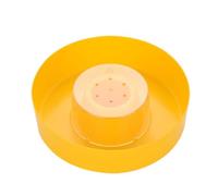 Ipetboom 2pcs round Bee Feeders for Beehive Watering Station, Practical Yellow Plastic Bee Water Feeder Bowls, Easy to Clean Beekeeping Accessory Tool for Outdoor Garden Use